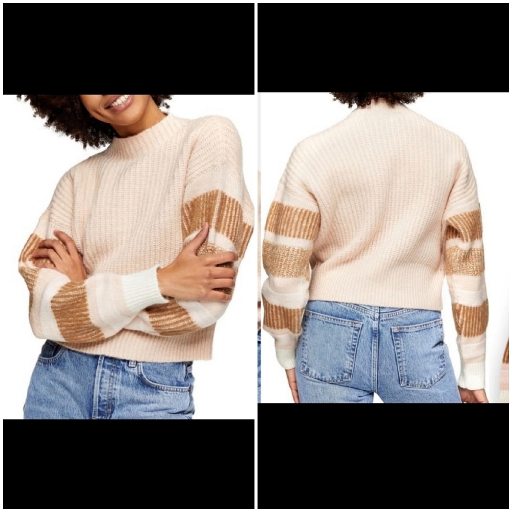 NWOT TOPSHOP Crewneck Knit Stripe Sweater
